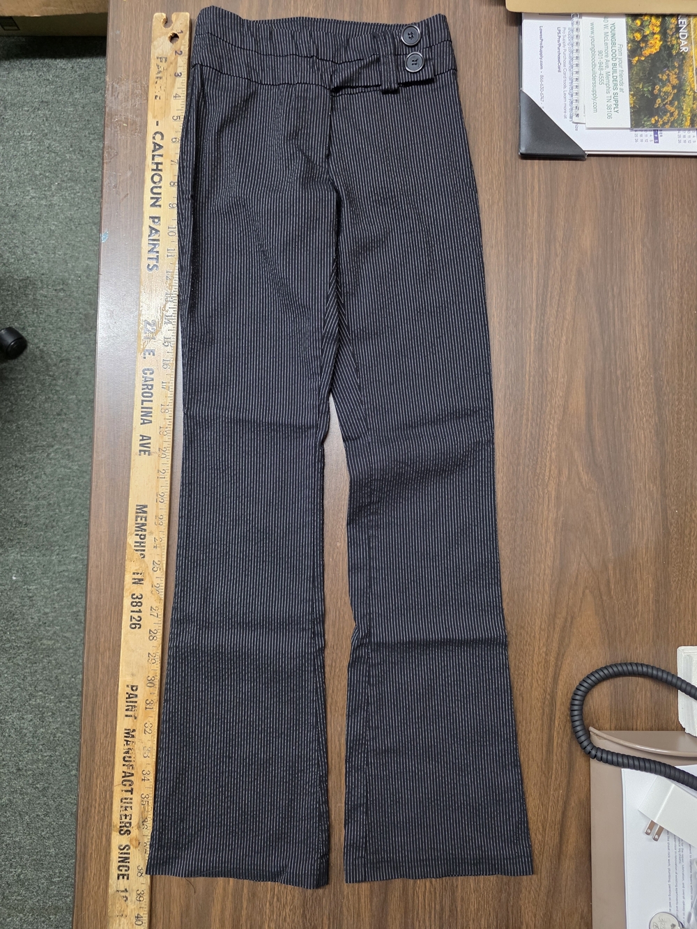 Spring Street Black Pinstripe Trousers